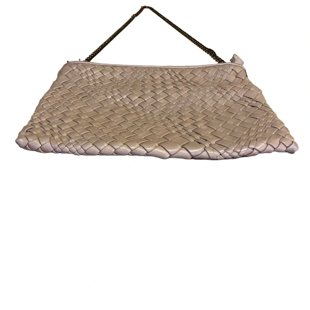 FALOR WOVEN NATURAL TAUPE LEATHER DETACHABLE CROSSBODY 